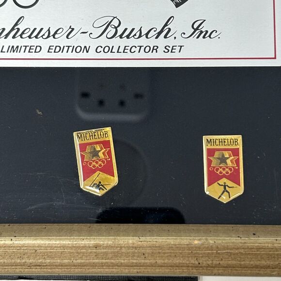 Vintage 1984 Olympic Collector Set Lapel Pins Anheuser Busch Beer Los Angeles - Picture 4 of 15
